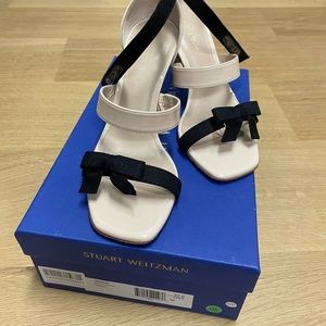 Stuart Weitzman sandals size 6.5 (37), light beige/black color.